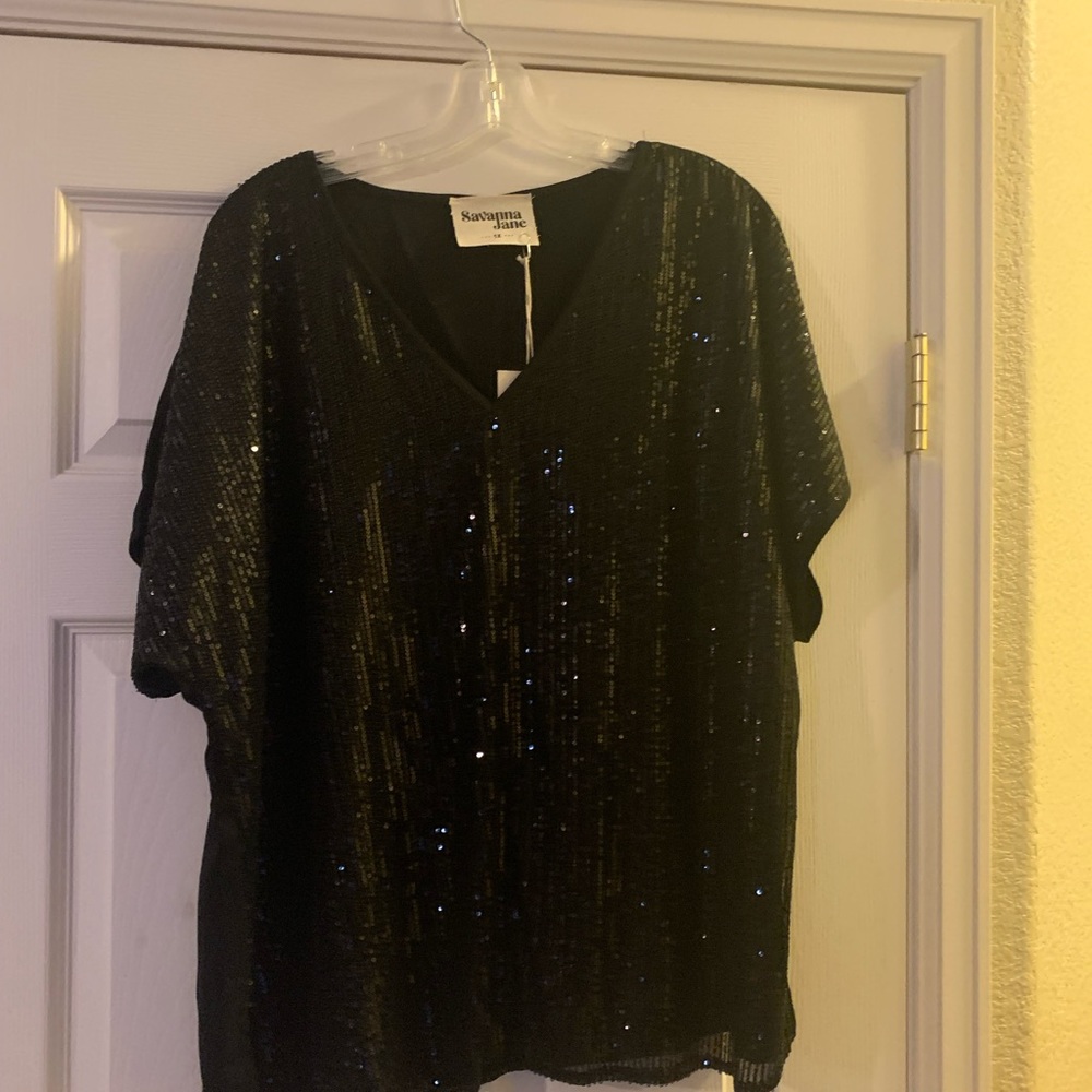 NWT 1X Sequin Top